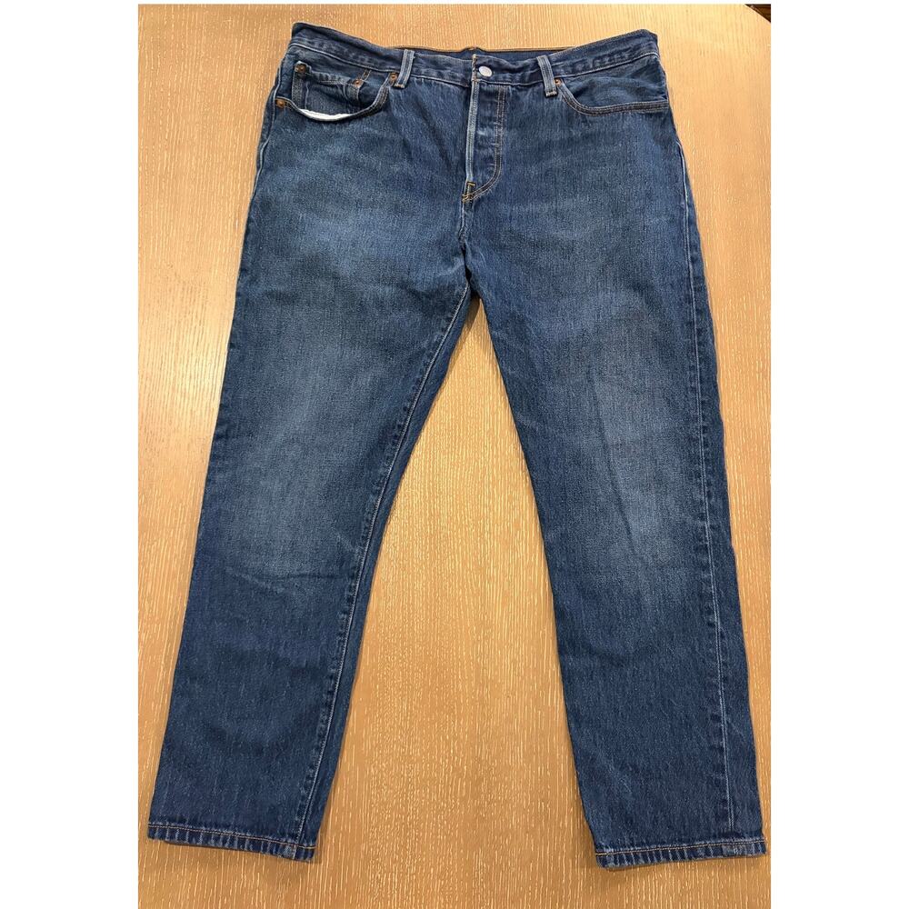 Levis 501 CT Jeans Mens 35x27 Blue Orginal Button Fly Denim Medium Wash